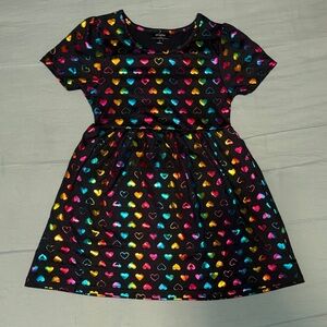 Vibrant Heart Pattern Kids Dress